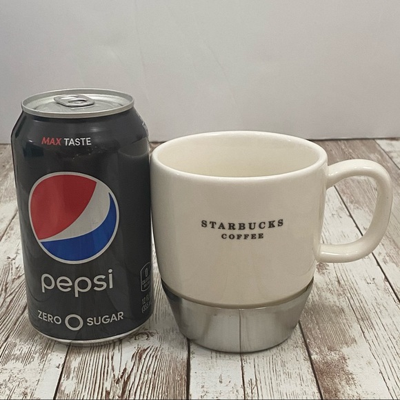 Vintage 2006 Starbucks White with Metal Base Mug - Picture 5 of 9